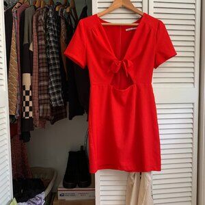 Kimchi Blue Tie Front Mini Dress | Red